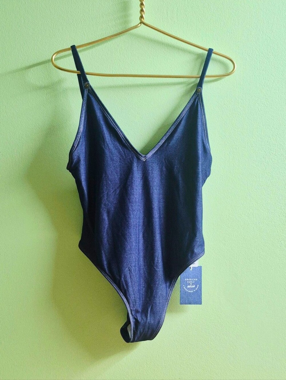 American Eagle Match Made In Denim One-Piece Swimsuit